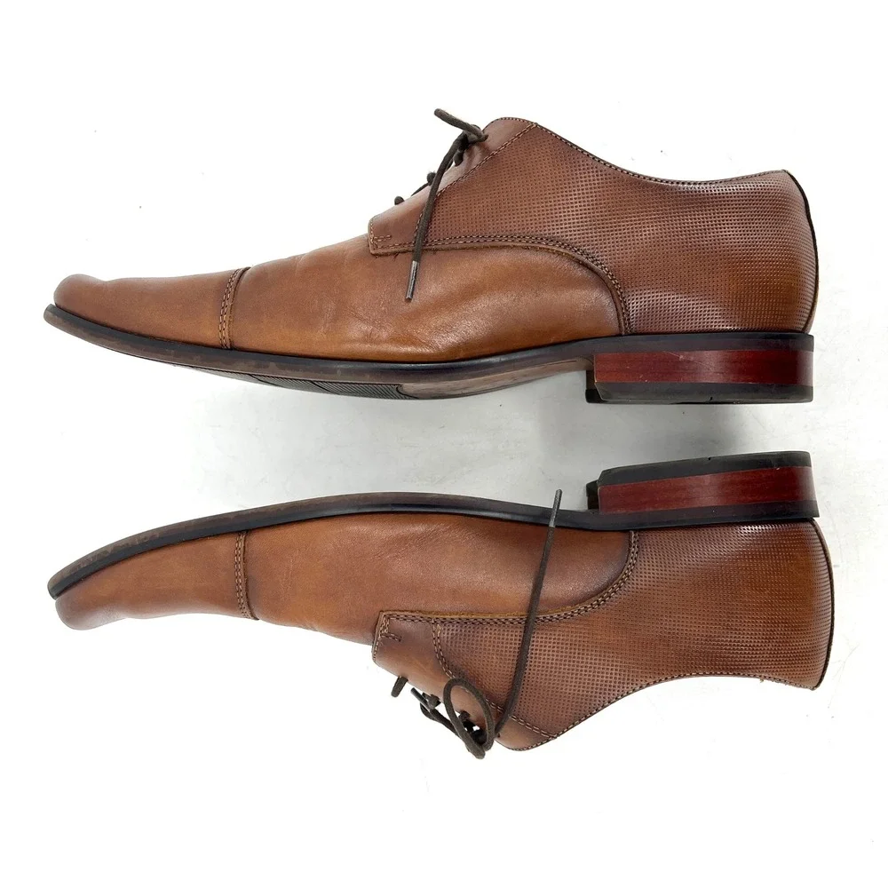 Florsheim Mens Leather Cap Toe Oxford Dress Shoes Brown Lace Up Sz 12M‎